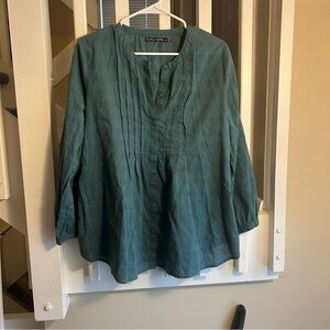 Gurdun Sjoden Green Button-Up Top